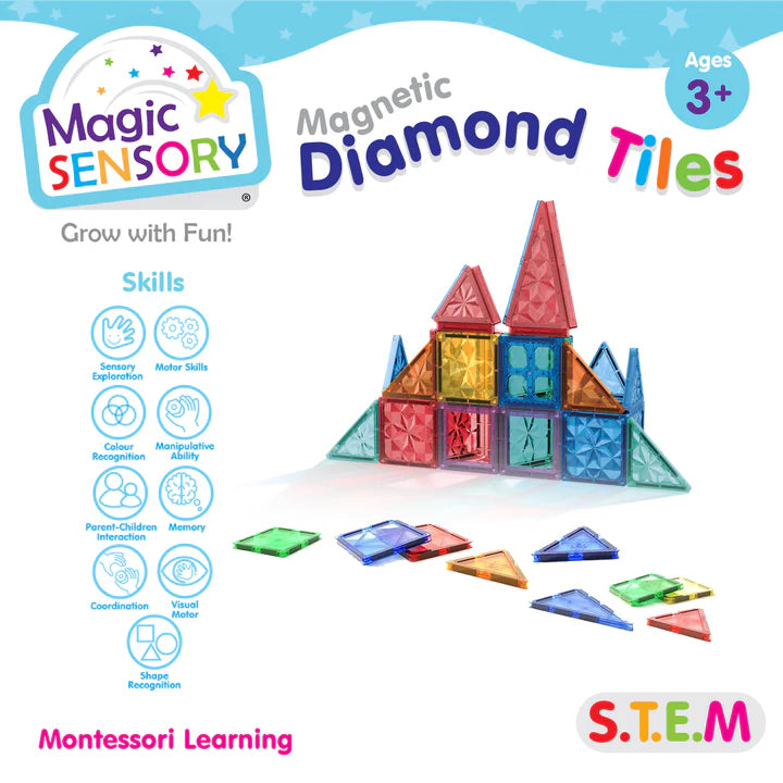 Magic Sensory Magnetic Diamond Tiles 60pk