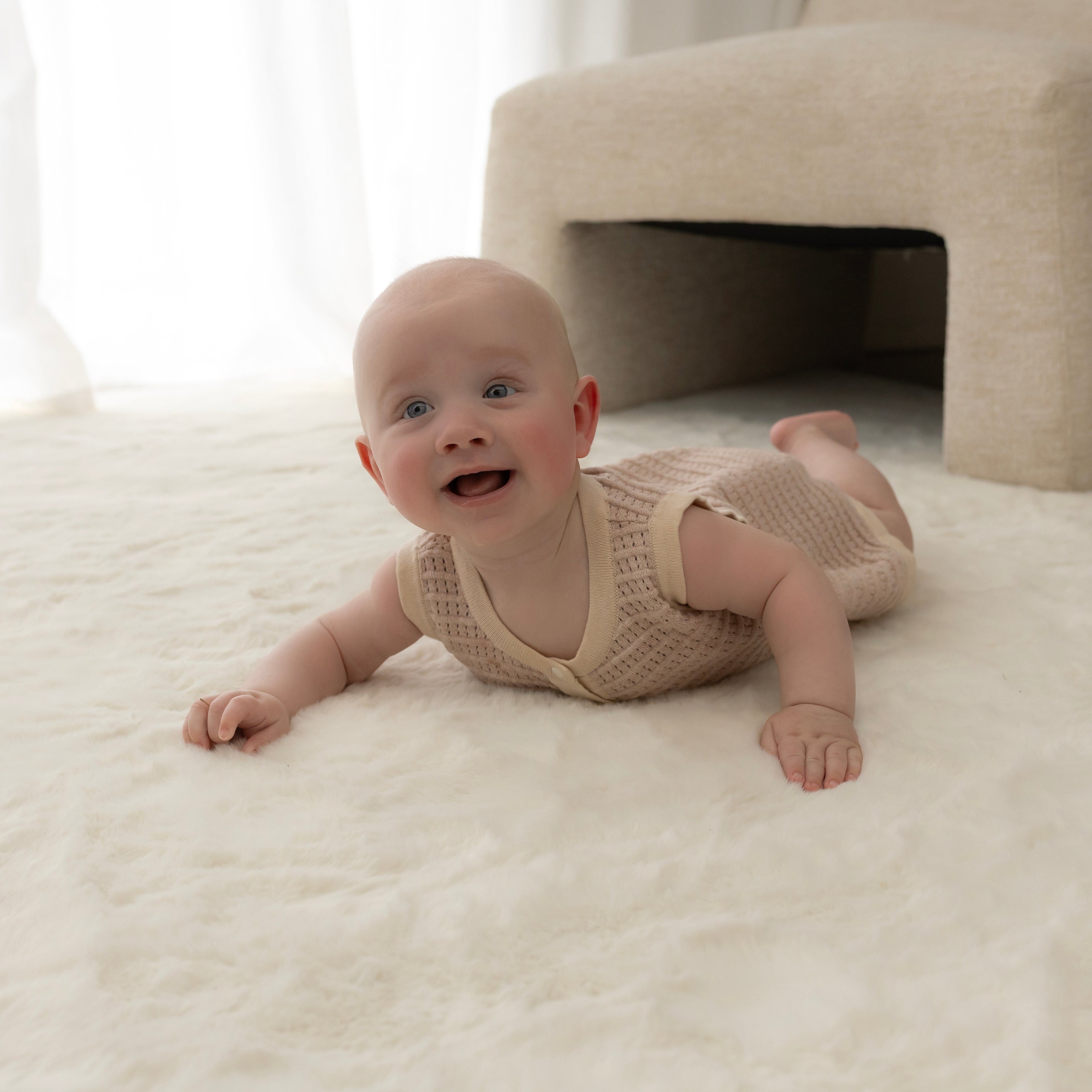 Breezy Knit Romper Biscotti