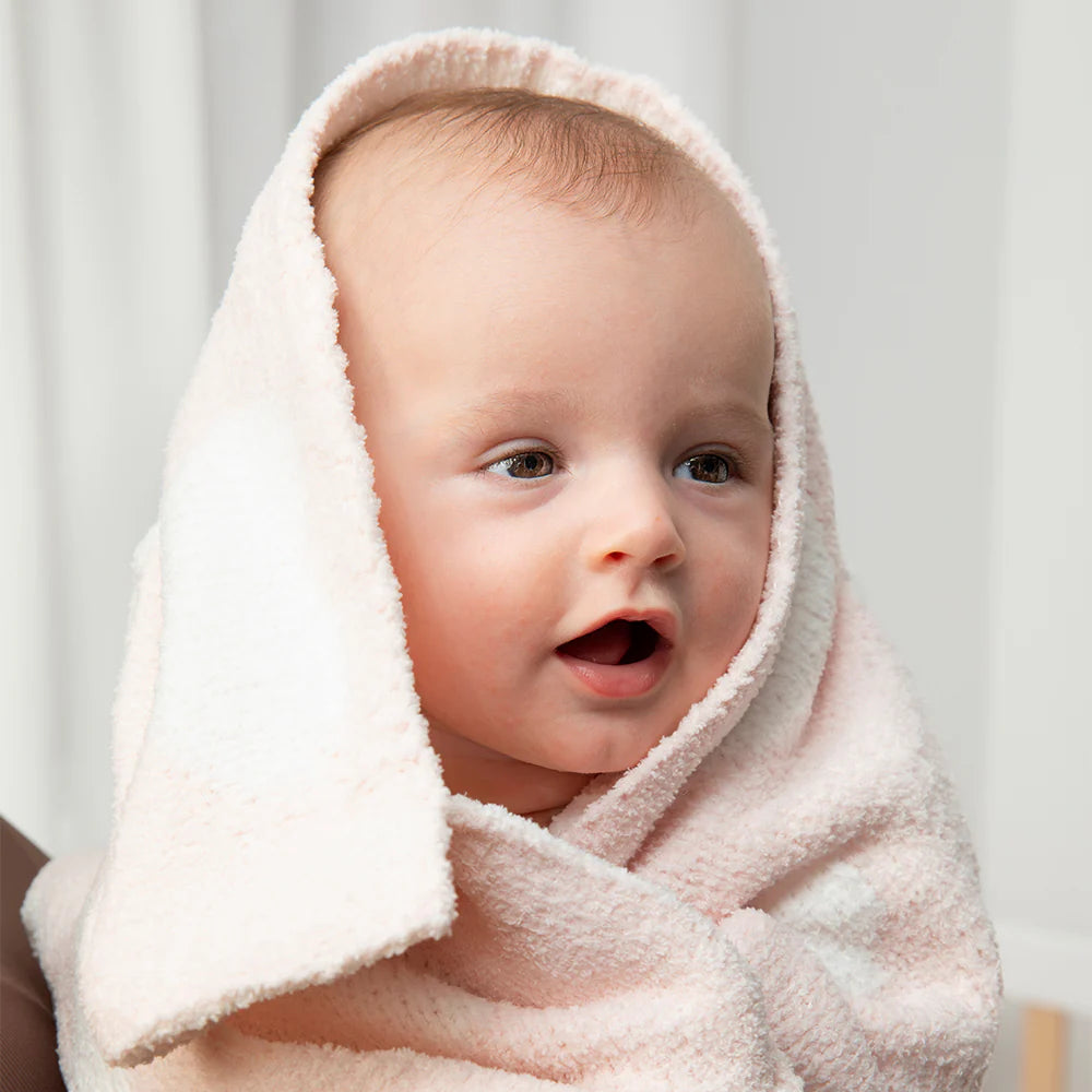 Chenille Blanket - Pink Hearts