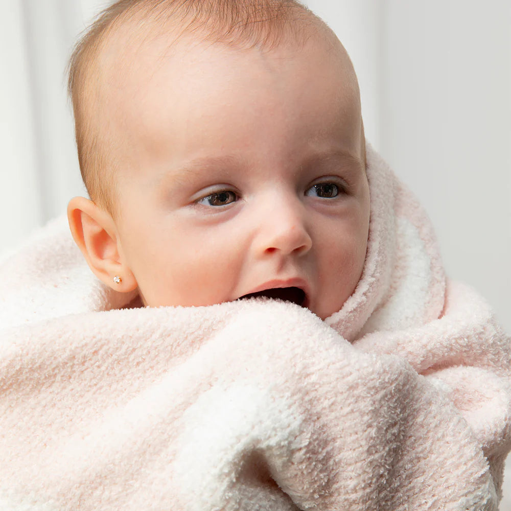 Chenille Blanket - Pink Hearts
