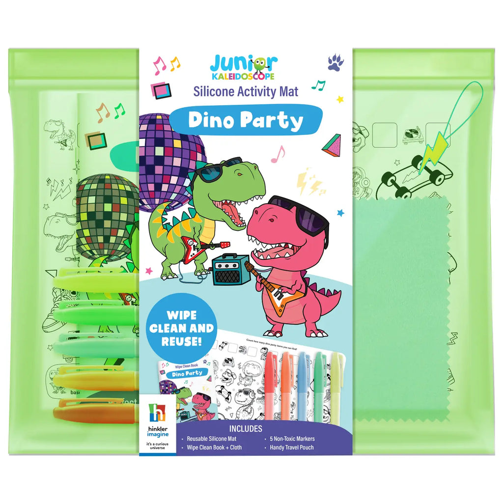 Jr Kaleidoscope Dino Party Silicone Games Mat