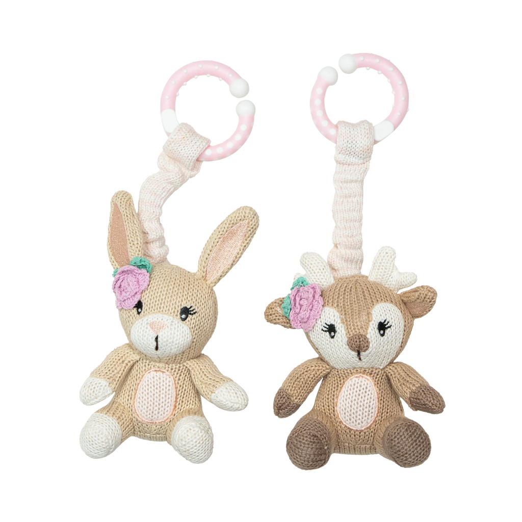 2pk Stroller Toy - Fawn & Bunny