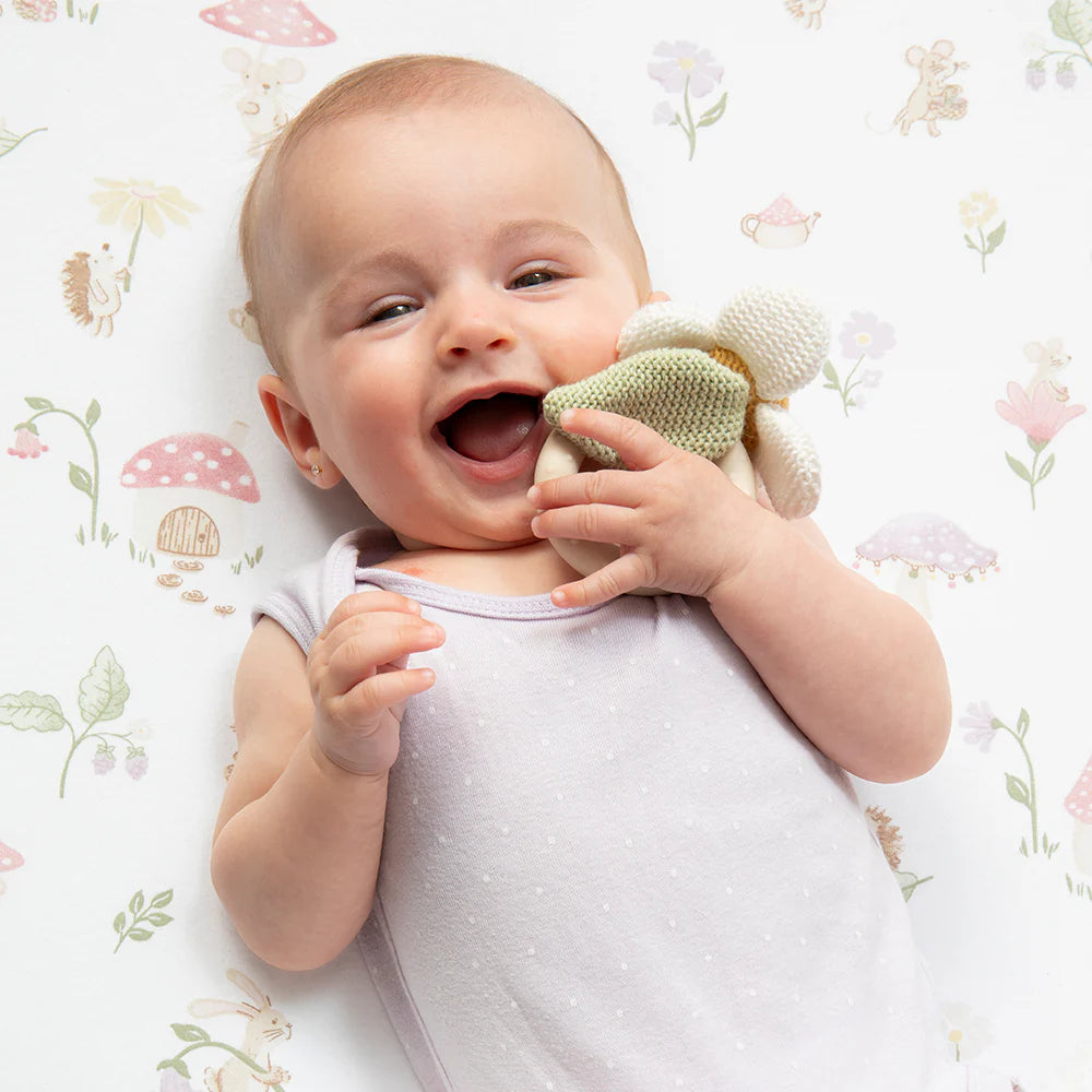 Daisy Teething Ring Rattle