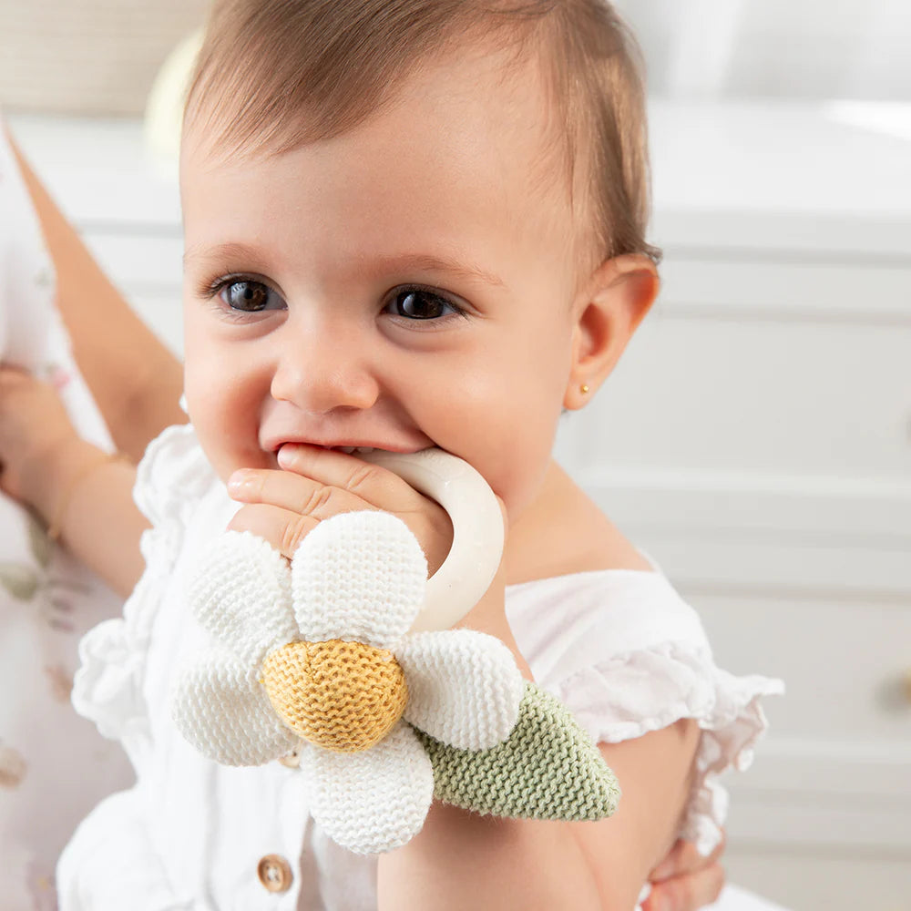 Daisy Teething Ring Rattle