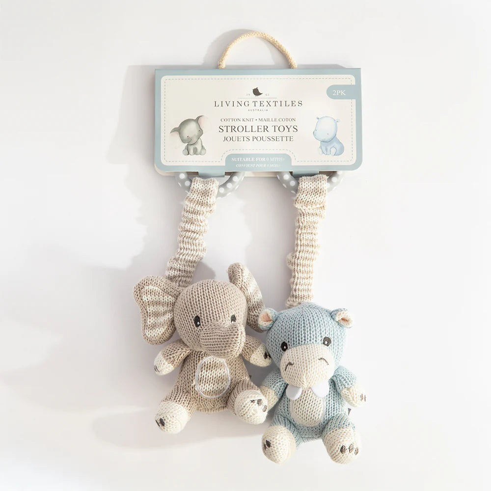 2pk Stroller Toy - Elephant & Hippo