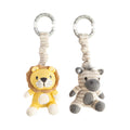 2pk Stroller Toy - Zebra & Lion