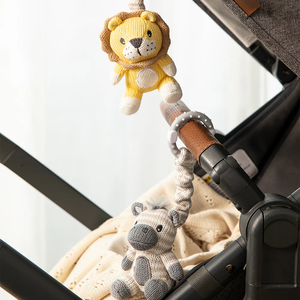 2pk Stroller Toy - Zebra & Lion