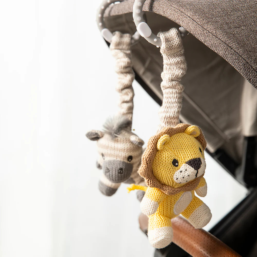 2pk Stroller Toy - Zebra & Lion
