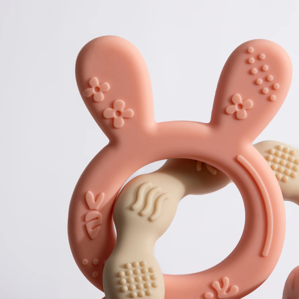 Silicon Bunny Teether Pink