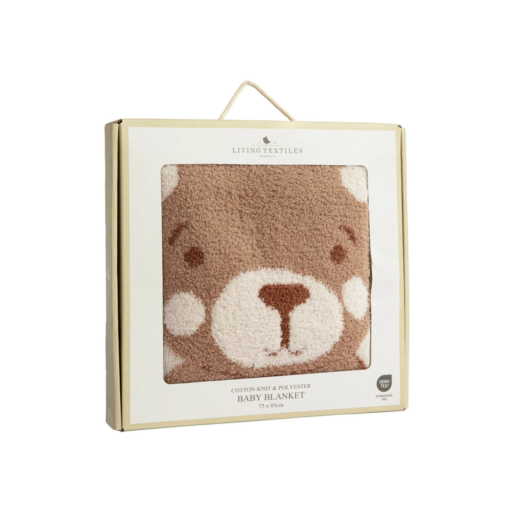 Jacquard Pram Blanket - Cuddly Bear