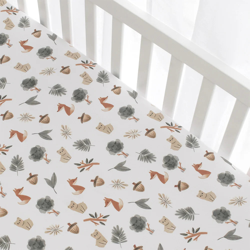 2pk Cot Fitted Sheet - Forest Retreat