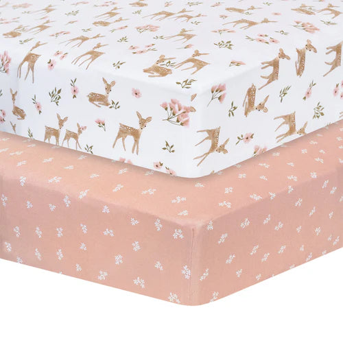 2pk Cot Fitted Sheet - Sophias Garden
