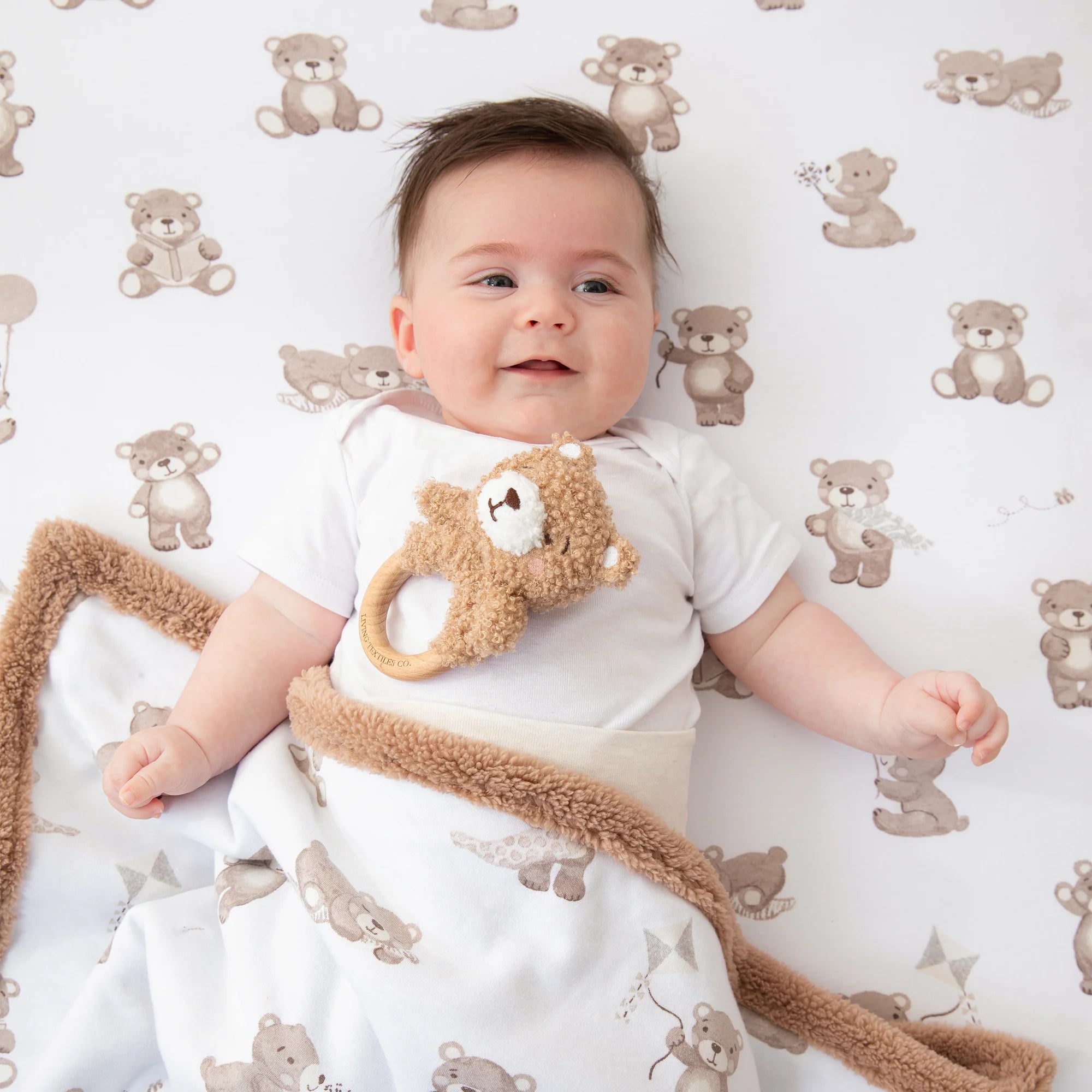 2pk Cot Fitted Sheet - Cuddly Bear