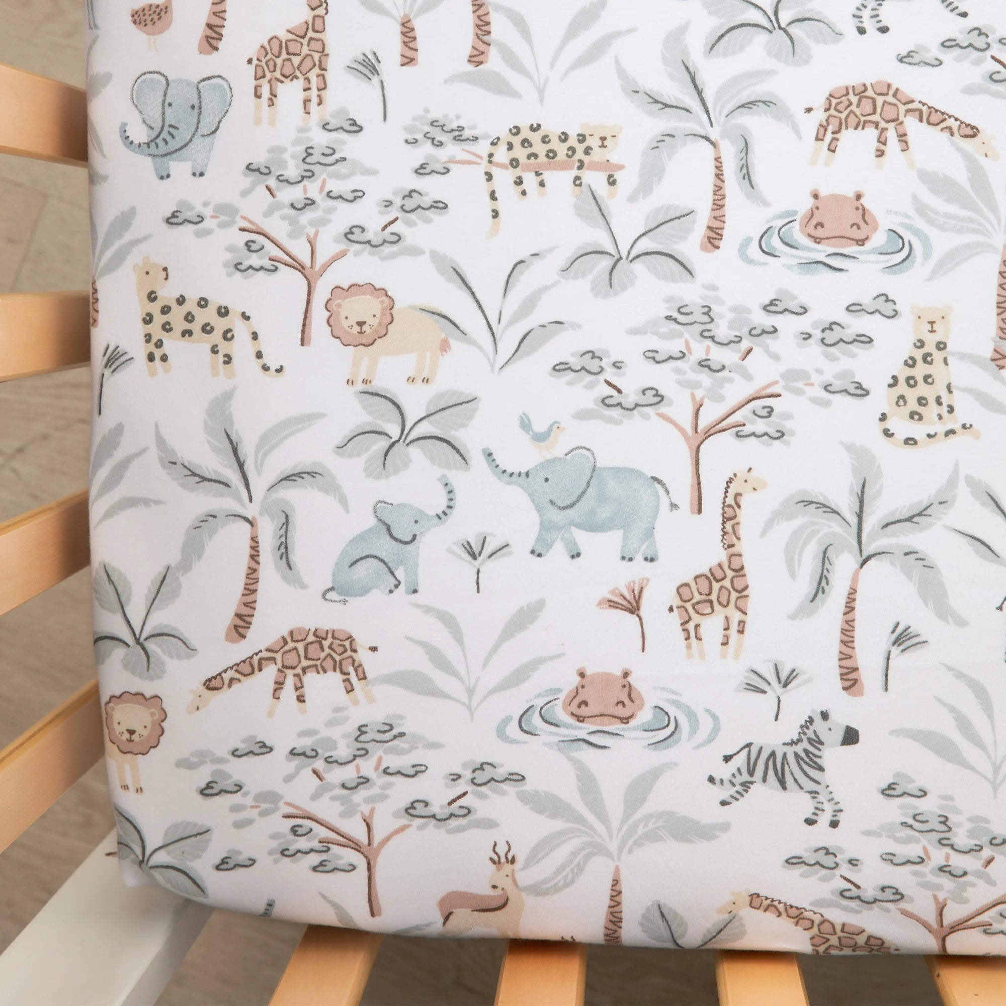 2pk Cot Fitted Sheet - Wild Safari
