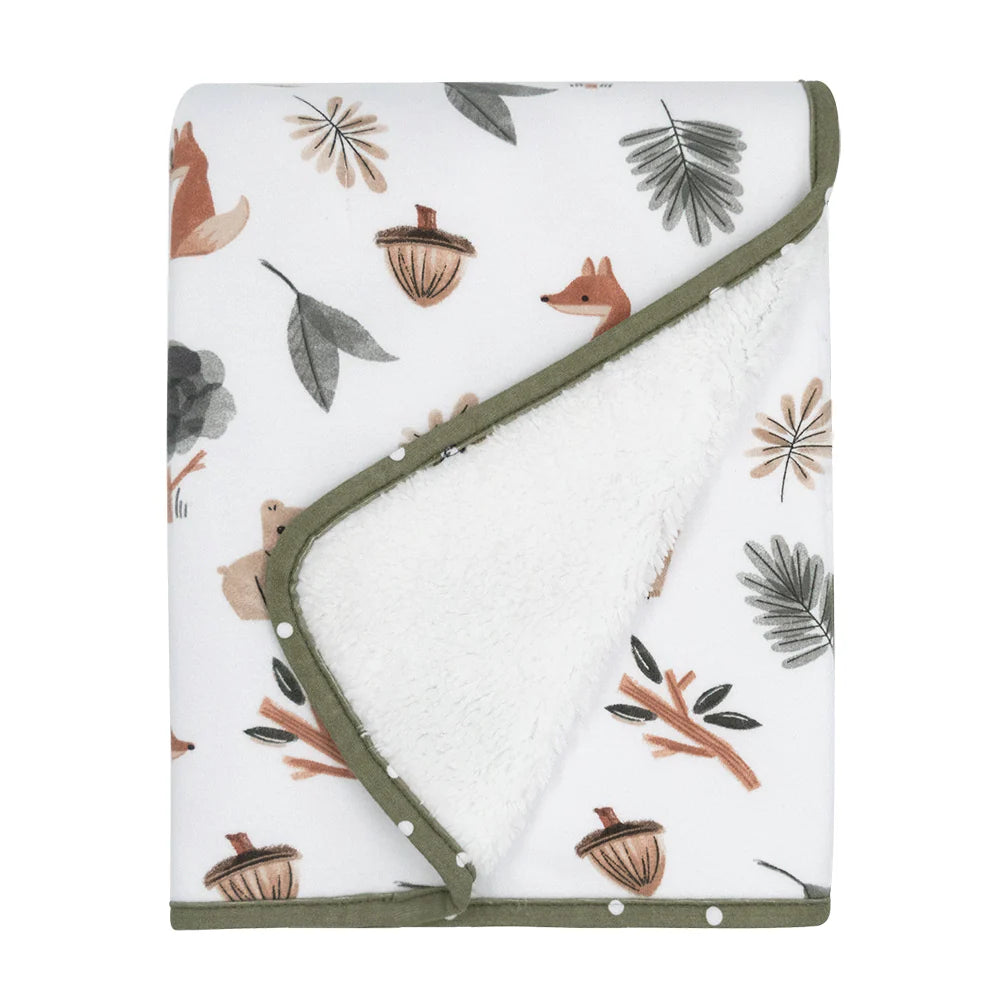 Jersey Sherpa Blanket - Forest Retreat