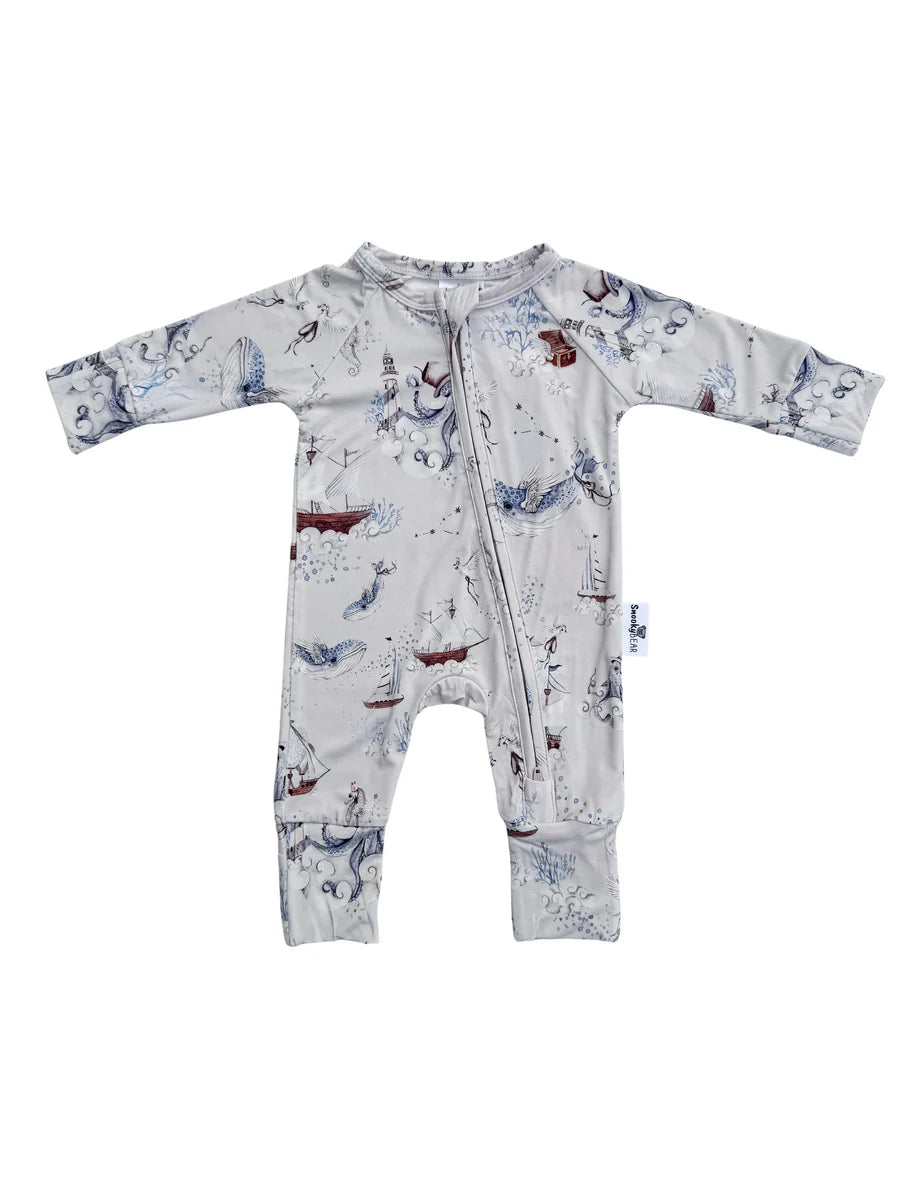 Snooky Bear Zippy Romper - Arctic Ocean
