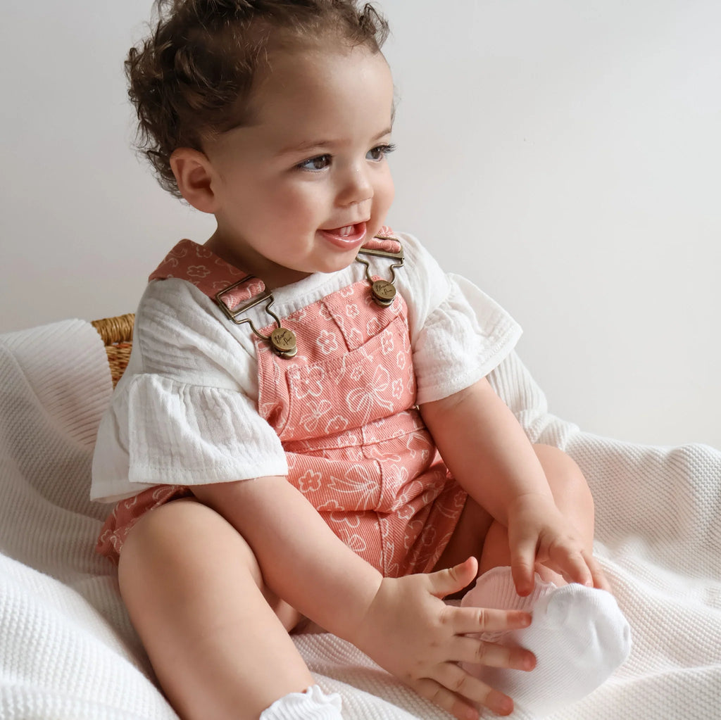 Blooming Bows Denim Shortalls