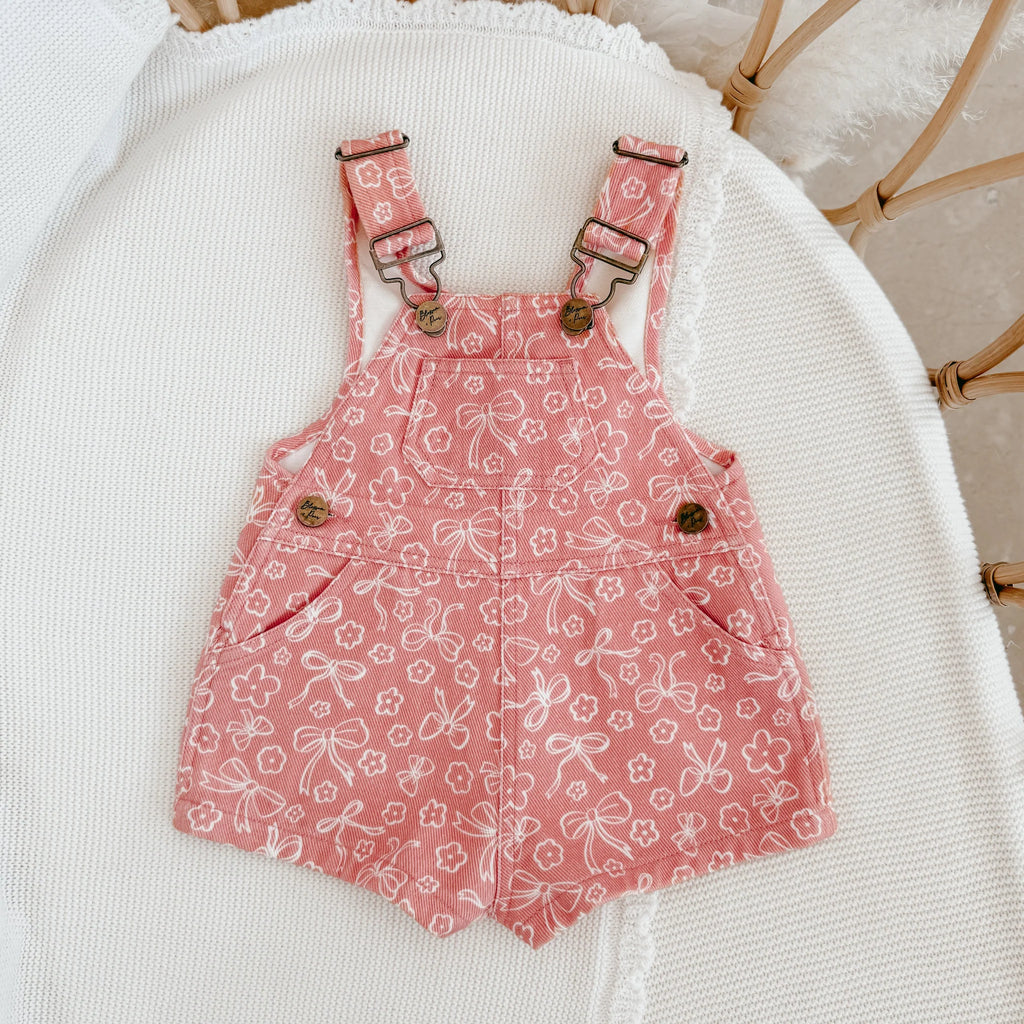 Blooming Bows Denim Shortalls