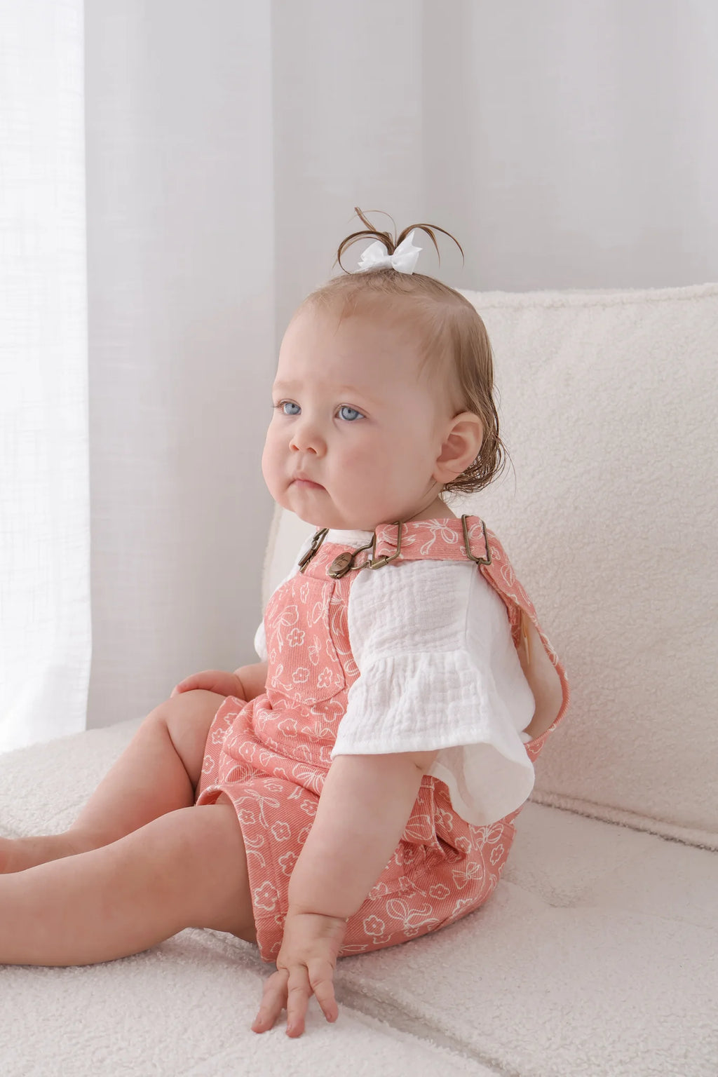 Blooming Bows Denim Shortalls
