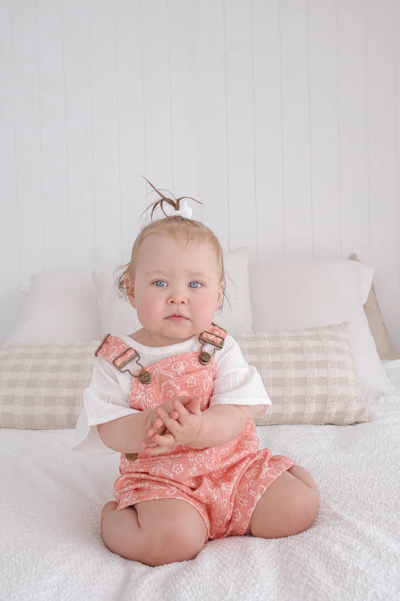 Blooming Bows Denim Shortalls