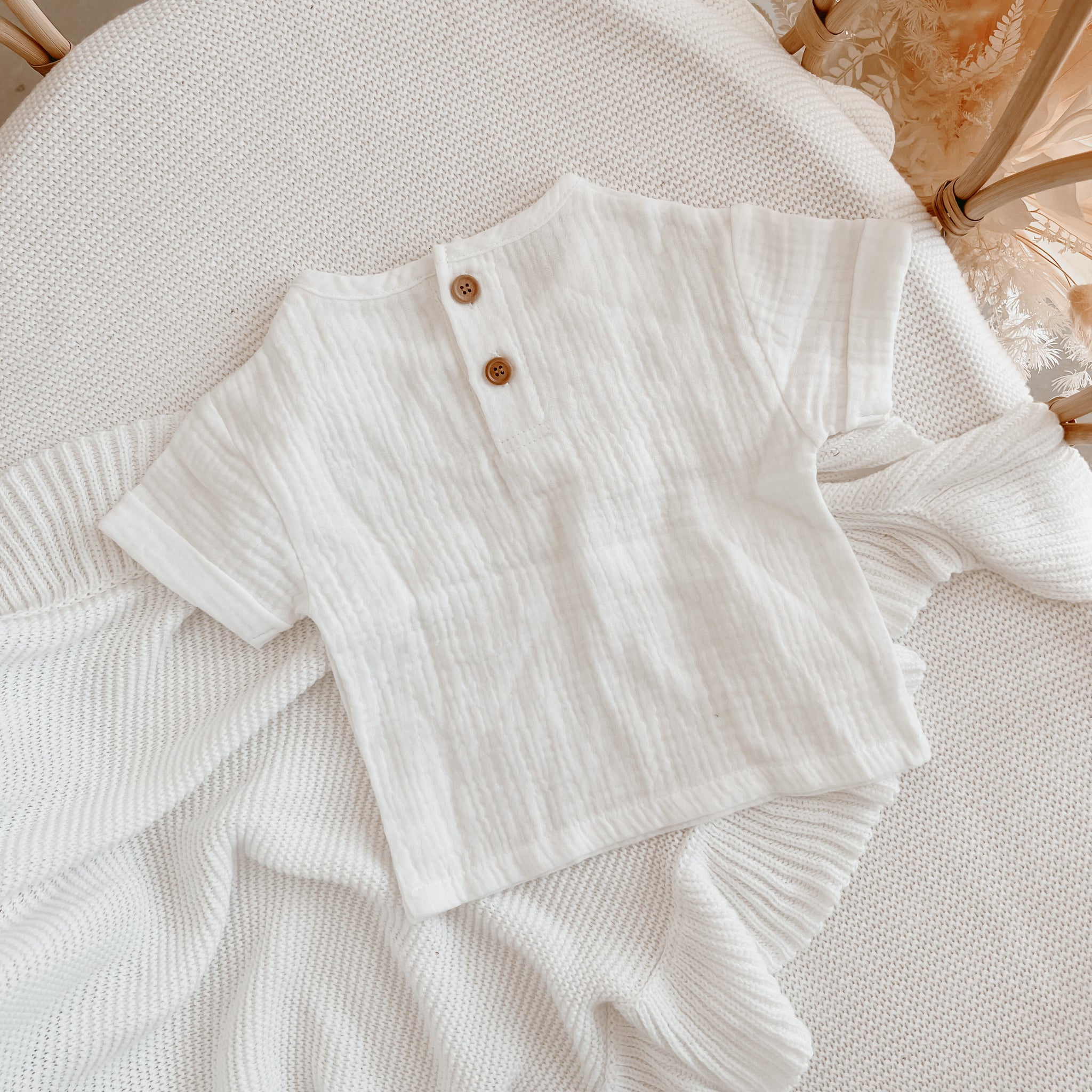 Vanilla Muslin Tee - Cuff Sleeve