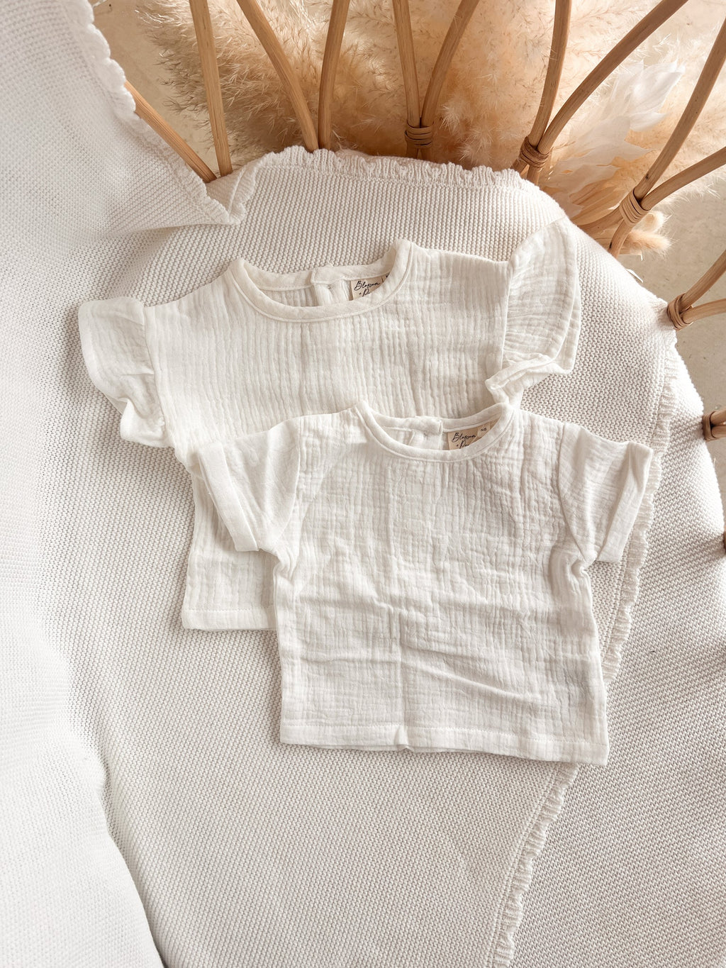 Vanilla Muslin Tee - Flutter Sleeve