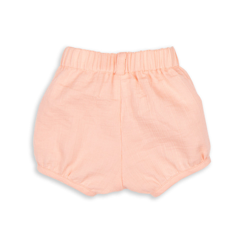 Tiny Twig Apricot Organic Crinkle Muslin Bubble Shorts