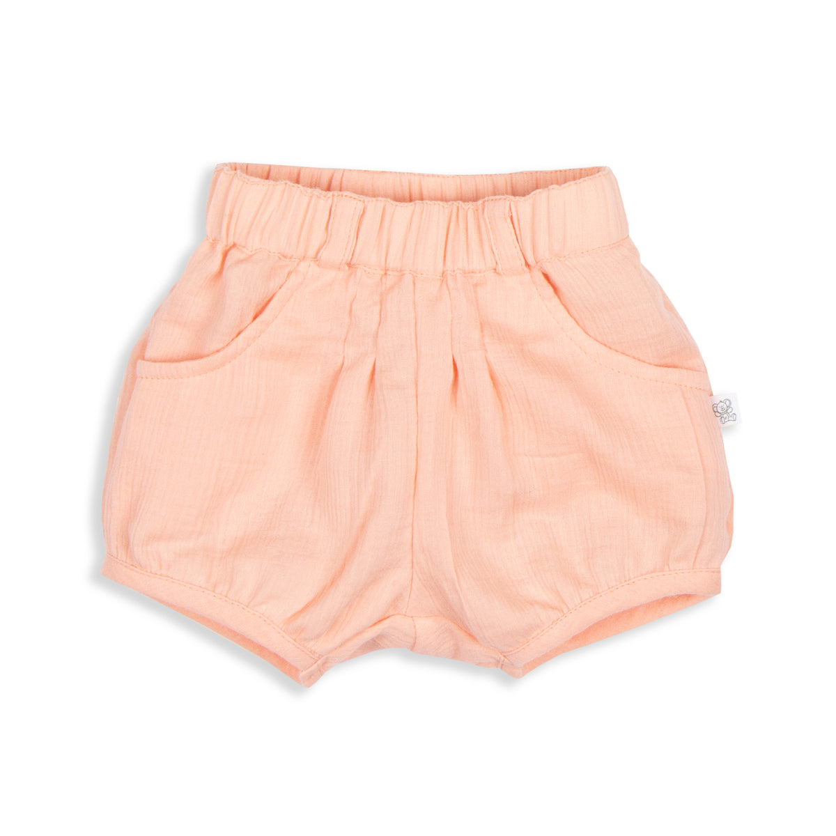 Tiny Twig Apricot Organic Crinkle Muslin Bubble Shorts