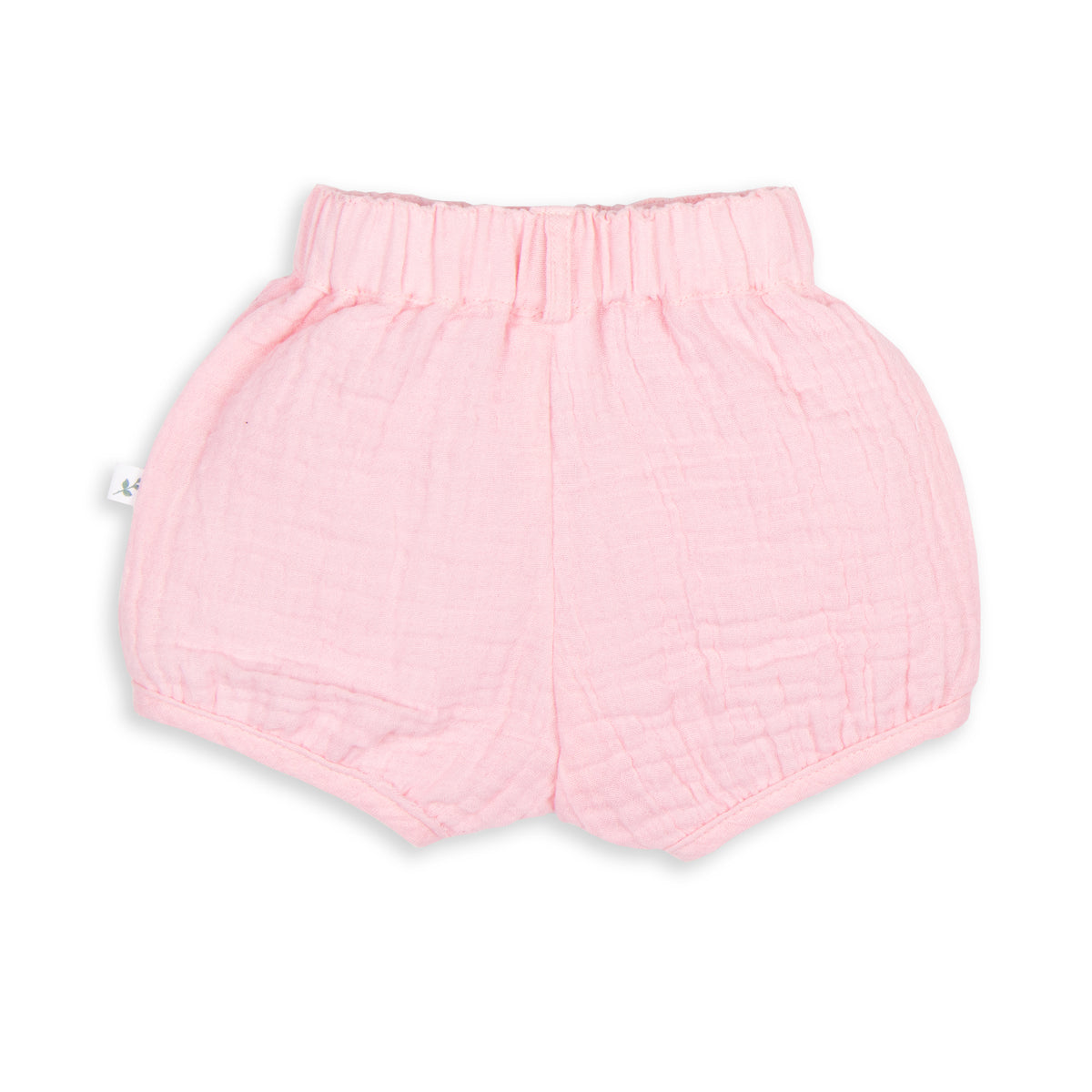 Tiny Twig Bubblegum Organic Crinkle Muslin Bubble Shorts