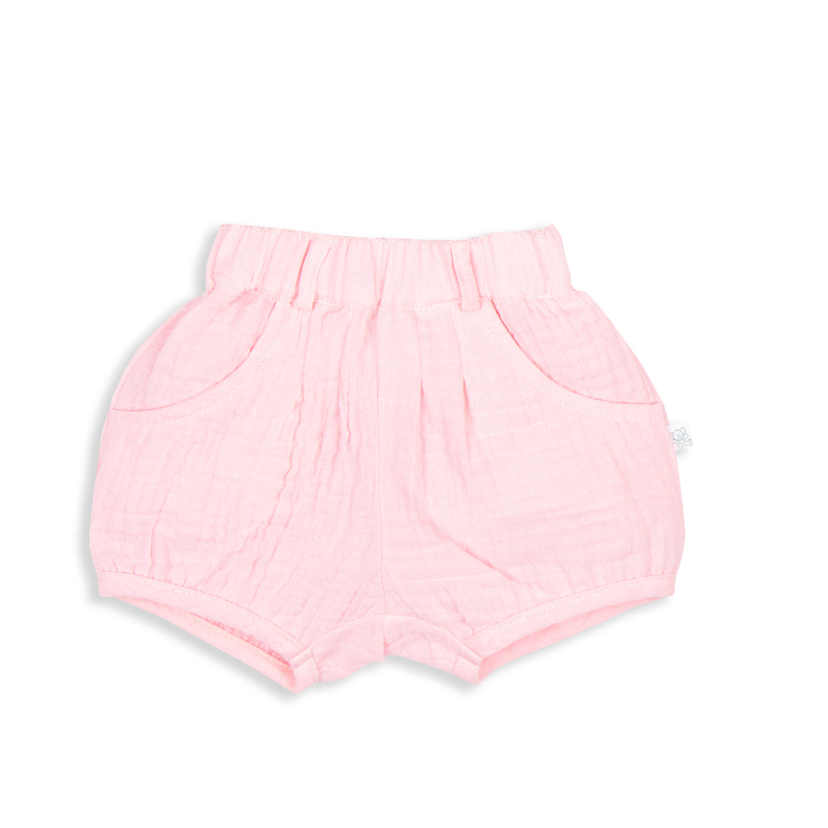 Tiny Twig Bubblegum Organic Crinkle Muslin Bubble Shorts