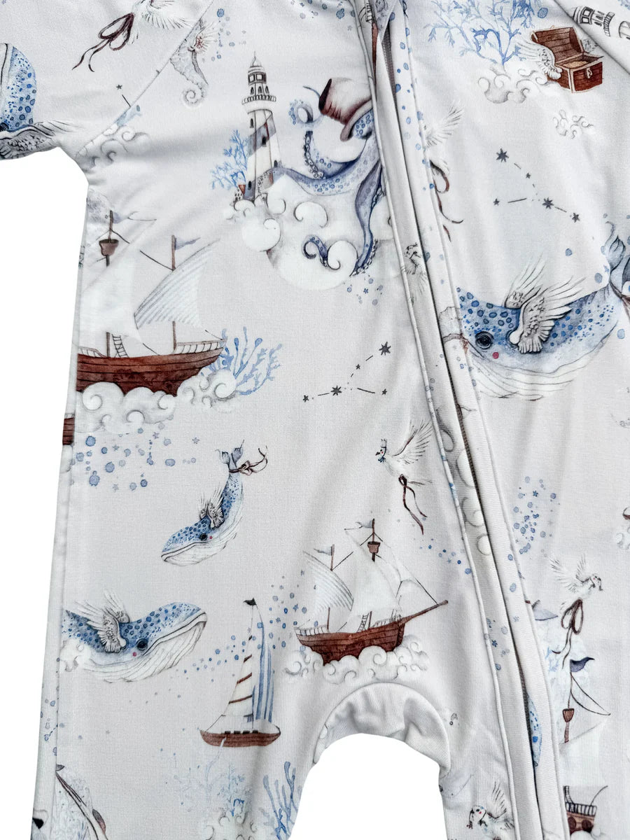 Snooky Bear Zippy Romper - Arctic Ocean
