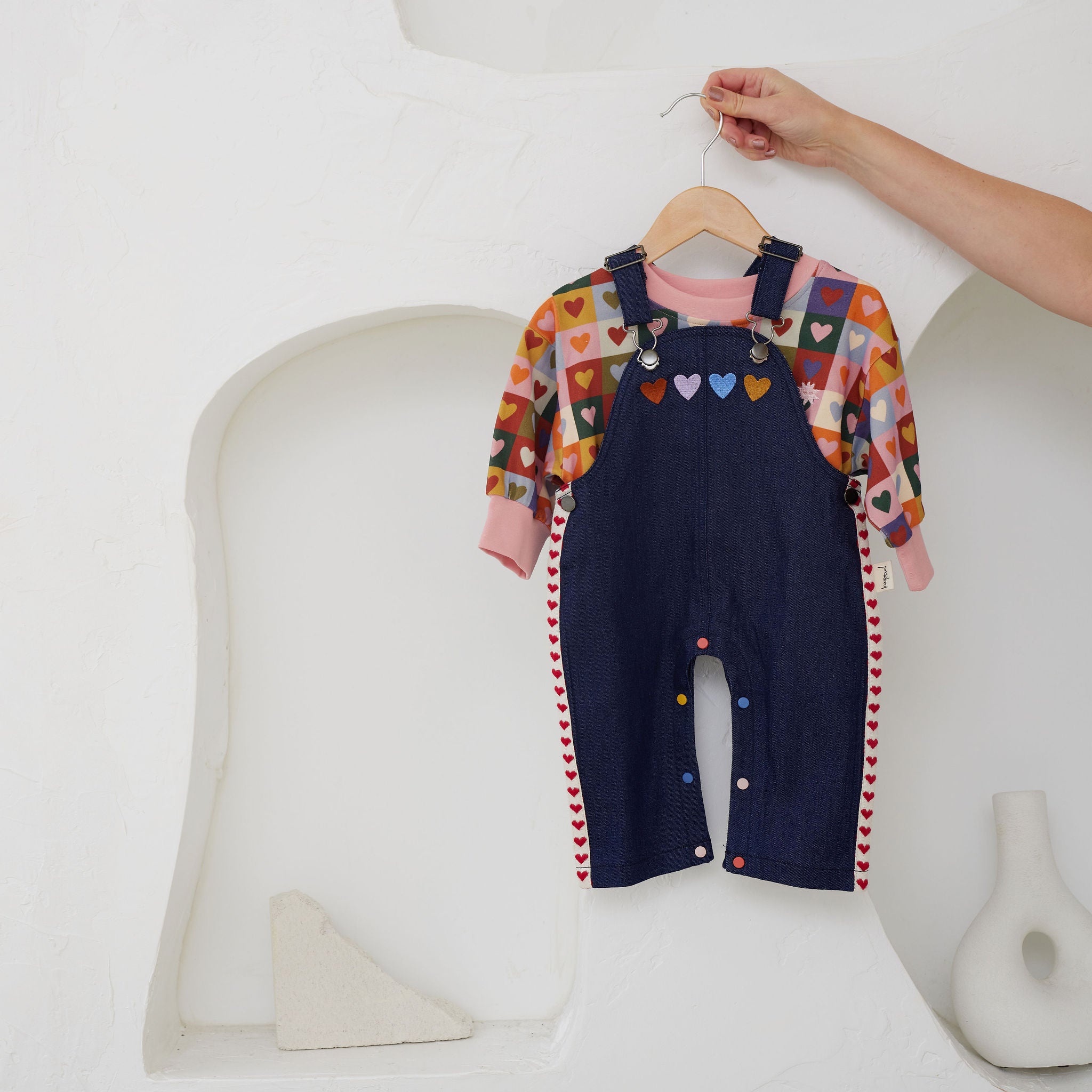kapow Kids Denim Love Overalls