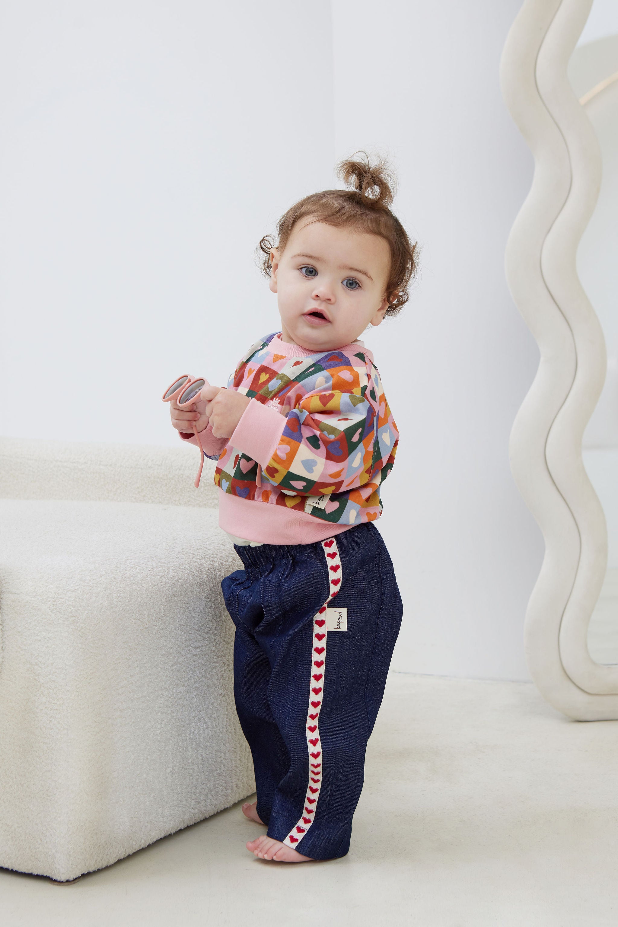 Kapow Kids Heart Checkerboard Sweater