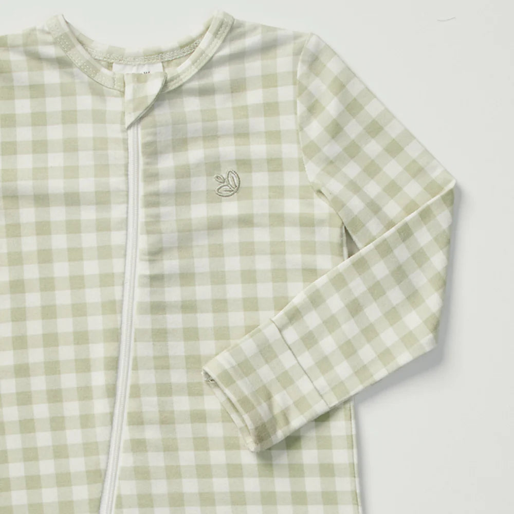 Kynd Baby Warm Zippy Baby Romper - Gumleaf Gingham