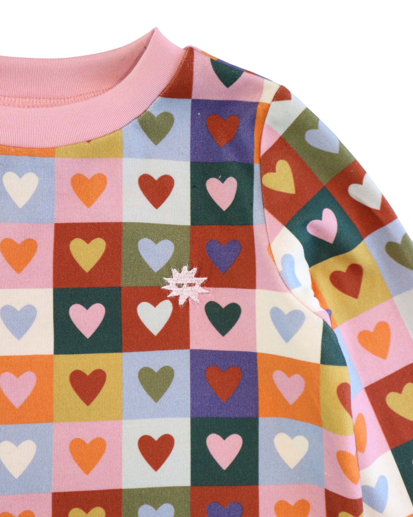 Kapow Kids Heart Checkerboard Sweater