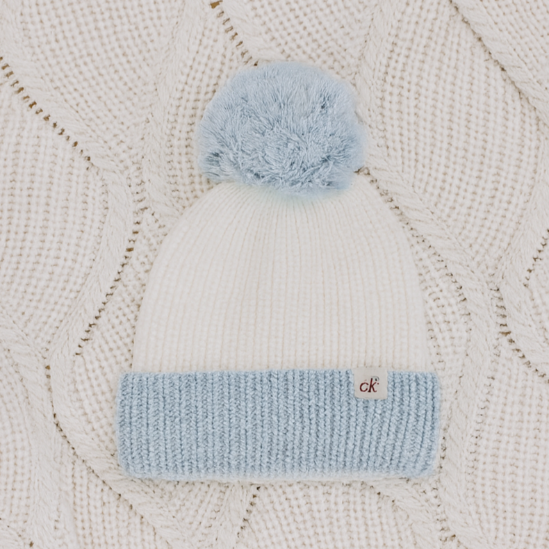 Knit Beanie - Soft Blue - 0-6m