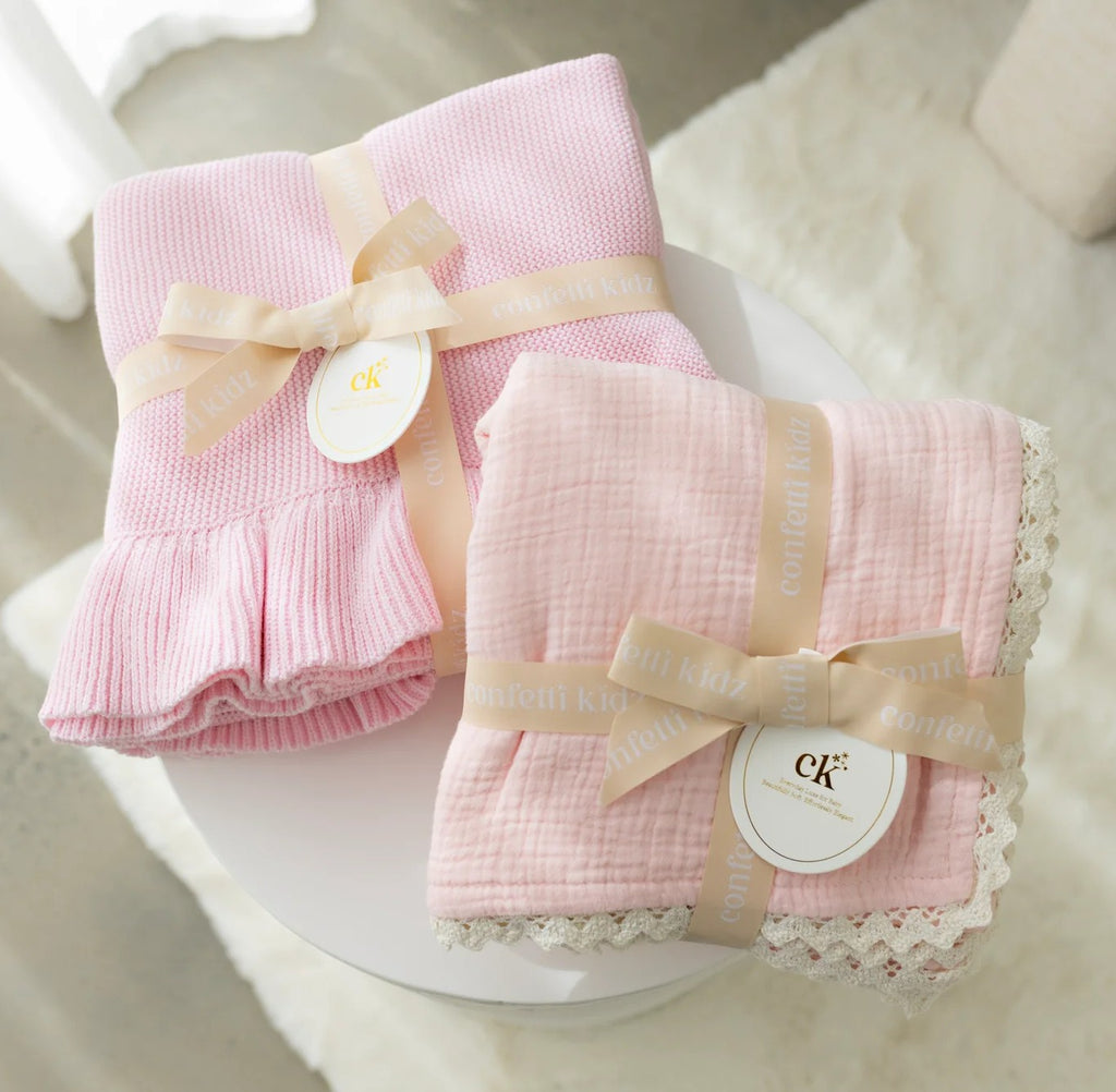 Confetti Kidz Classic Muslin Blanket  - Soft Pink