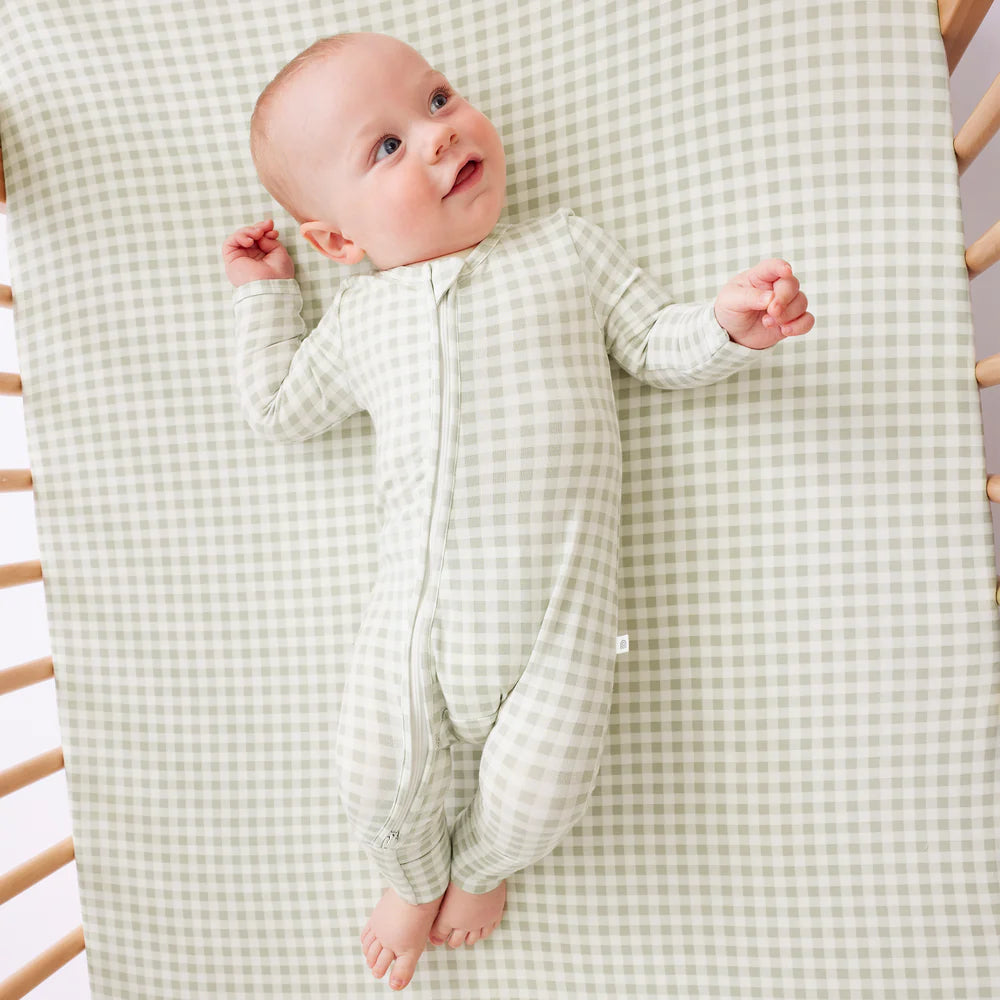 Kynd Baby Day or Night Onesie - Sage Gingham