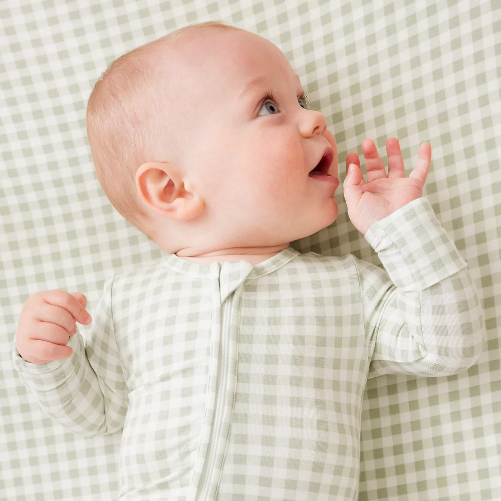 Kynd Baby Day or Night Onesie - Sage Gingham