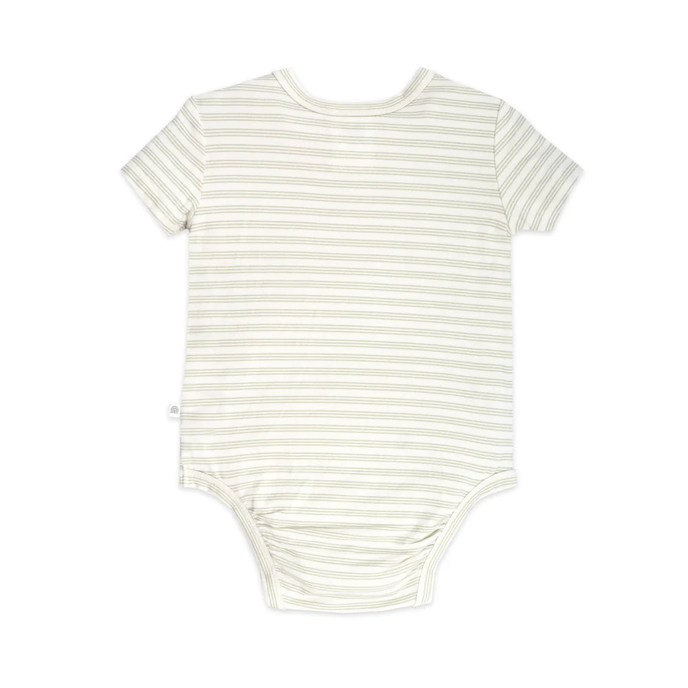 Comfy Bodysuit S.S - Sage Stripe -