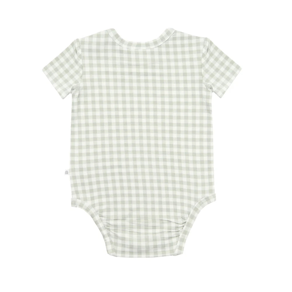 Comfy Bodysuit S.S - Sage Gingham