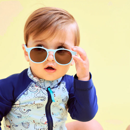 Babiators Original Keyholes - Baby Blue/Amber Lens