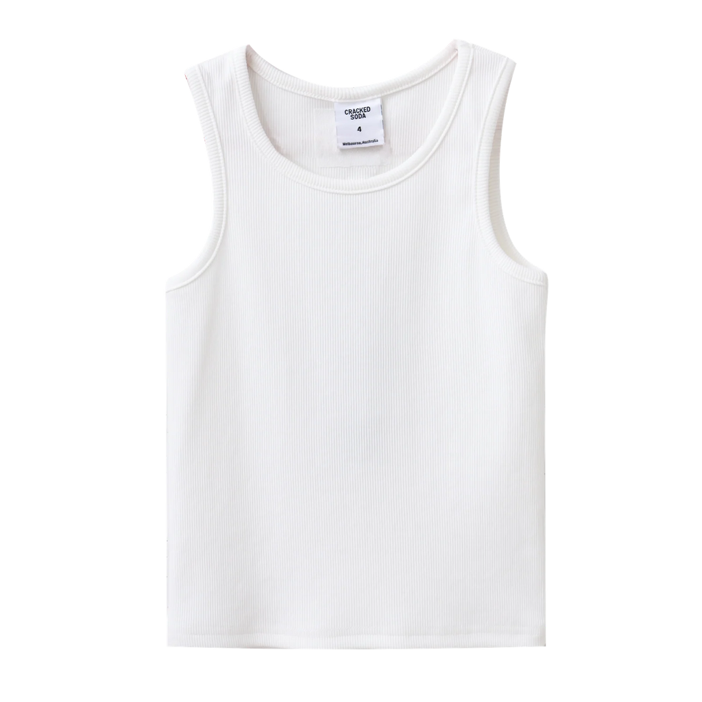 Cracked Soda - Stella Ribbed Tank - White