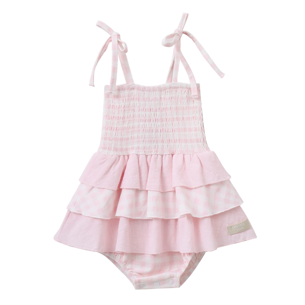 Cracked Soda - Tilli Check Bodysuit Dress