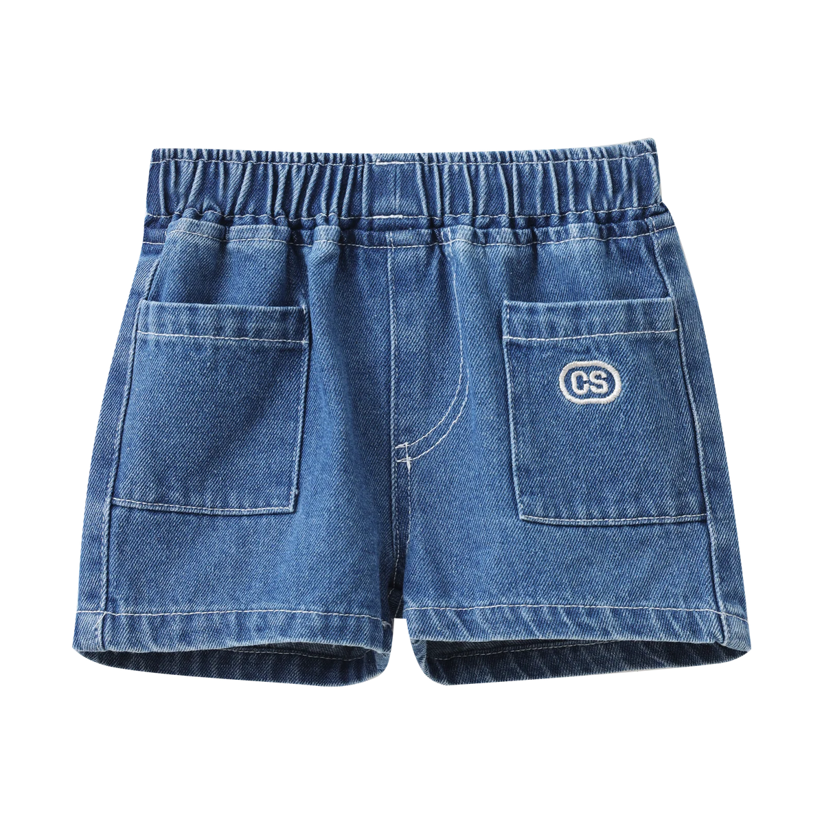 Cracked Soda -  Indigo Denim Detail Shorts - Blue