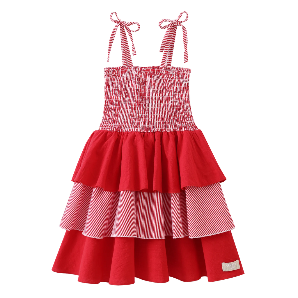 Cracked Soda - London Layered Dress - Red Stripe