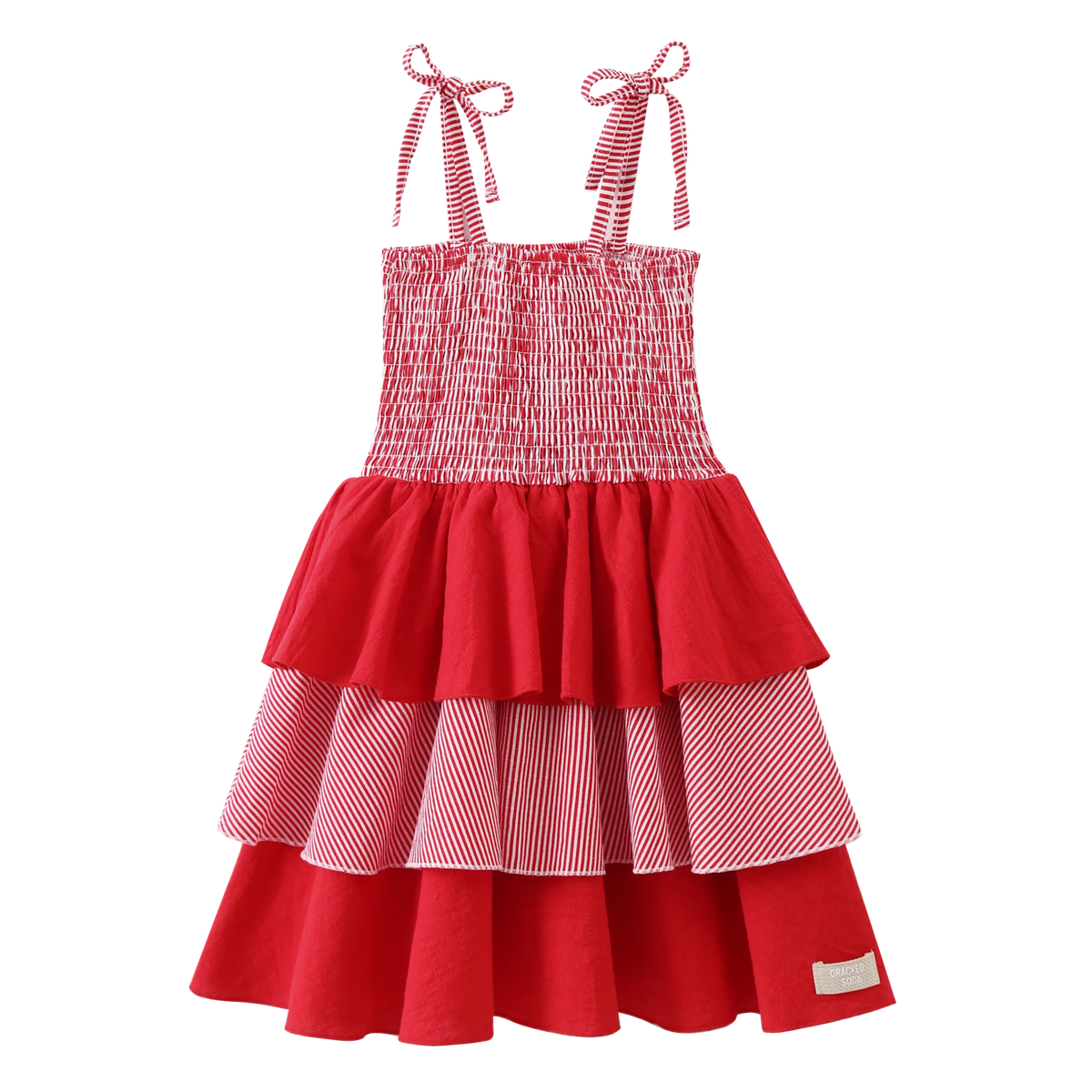 Cracked Soda - London Layered Dress - Red Stripe