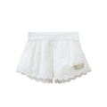 Cracked Soda -  Indie Detailed Scallop Edge Lace Short Cream
