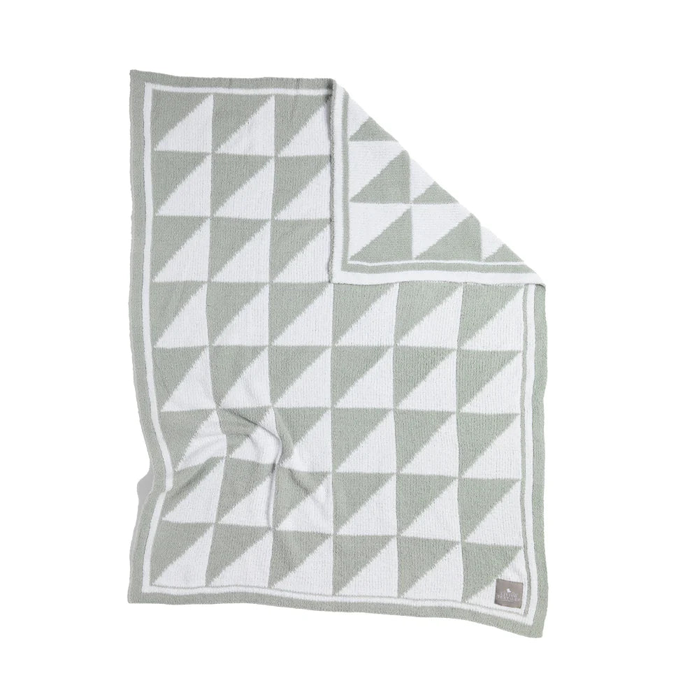 Chenille Blanket - Sage Triangle