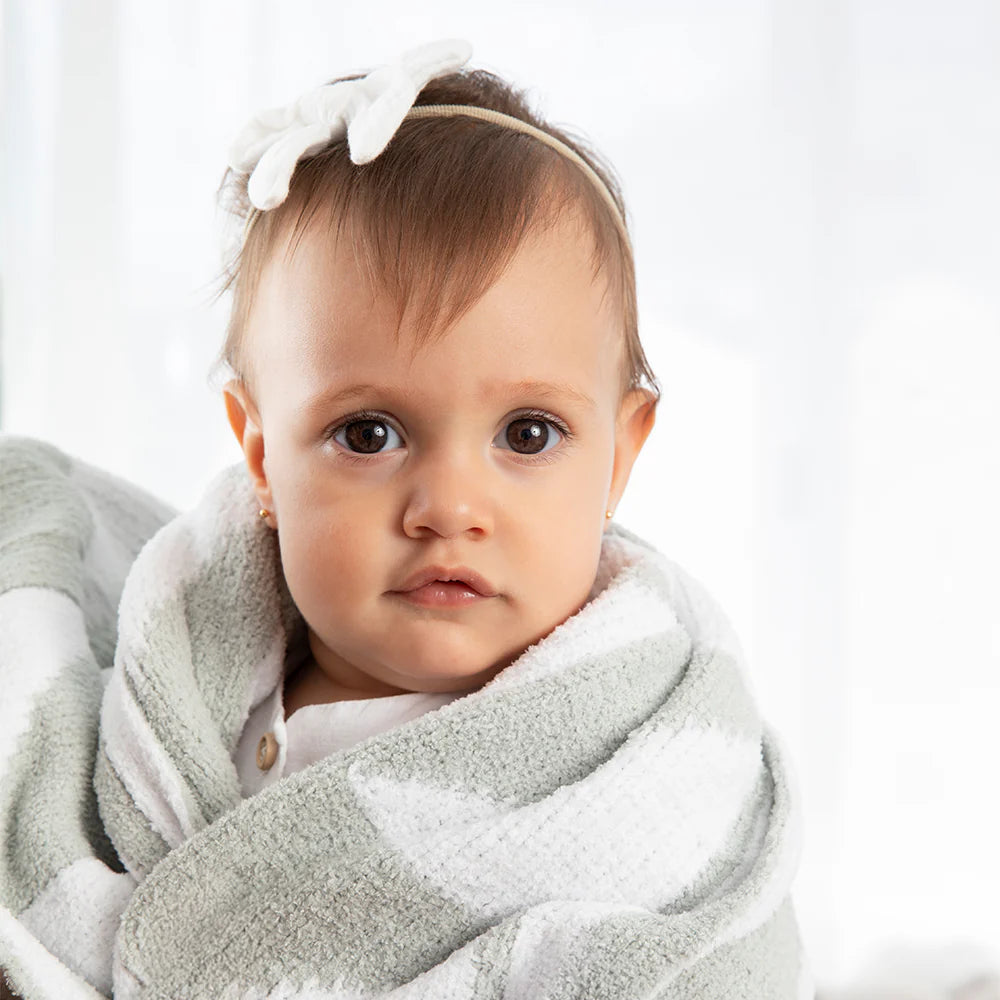 Chenille Blanket - Sage Triangle